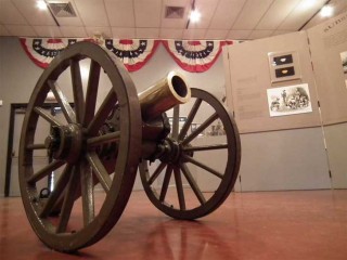 A cannon on display inside the museum at Fort Selden State Monument in southern New Mexico.