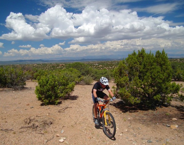 mountain biker on new mexican trail
