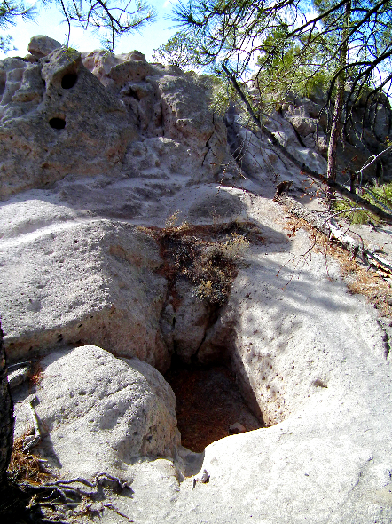 a deep rock pit for trapping deer