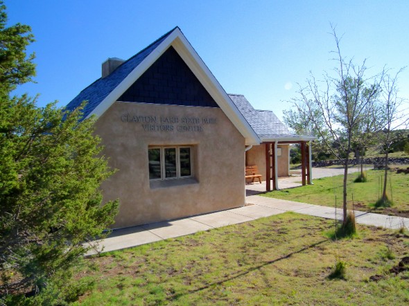 The new eco-friendly visitor center at Clayton Lake State Park.