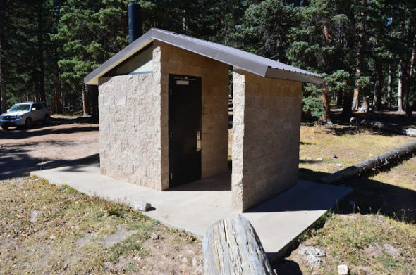 concrete outhouse at Lagunitas CG